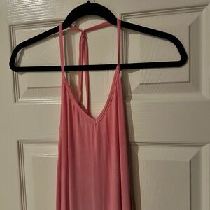 American Twist Pink Sleeveless V-Neck Tank Dress